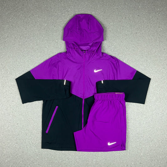 NIKE UV WINDRUNNER PURPLE/BLACK & PURPLE CHALLENGER SHORTS SET