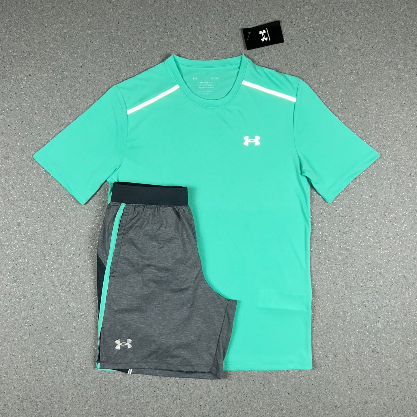 UNDER ARMOUR TECH SET MINT/GREY