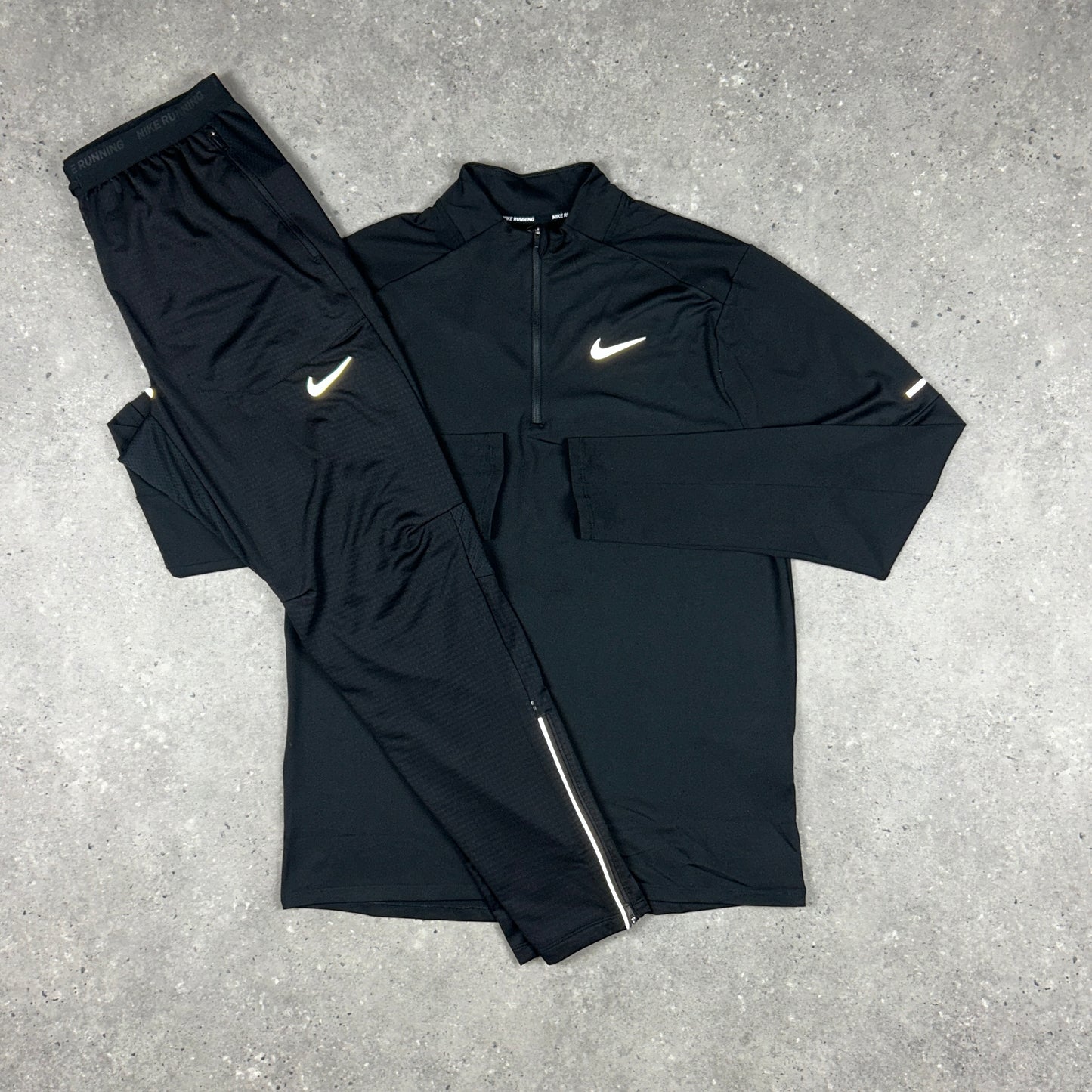 NIKE ELEMENT 1/4 ZIP BLACK & BLACK PHENOM PANTS SET