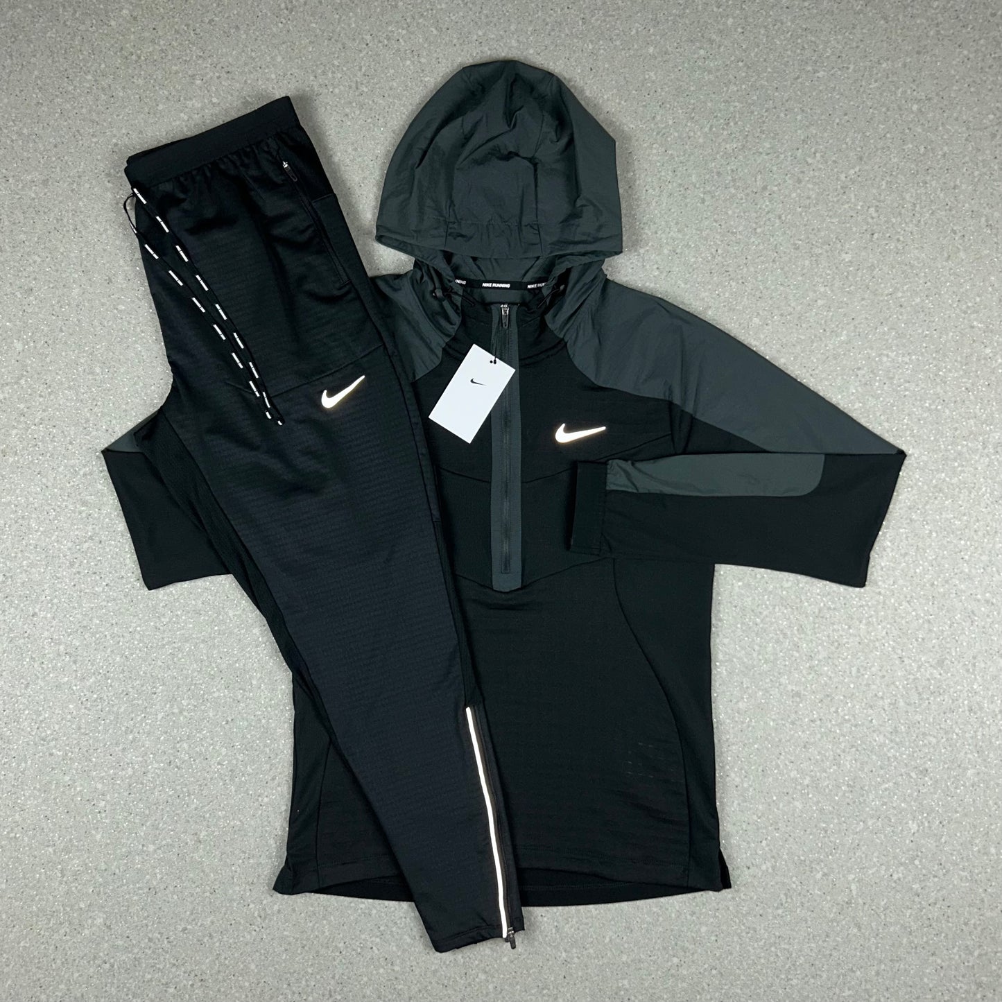 NIKE THERMAL ZIP BLACK & NIKE PHENOM BOTTOMS SET
