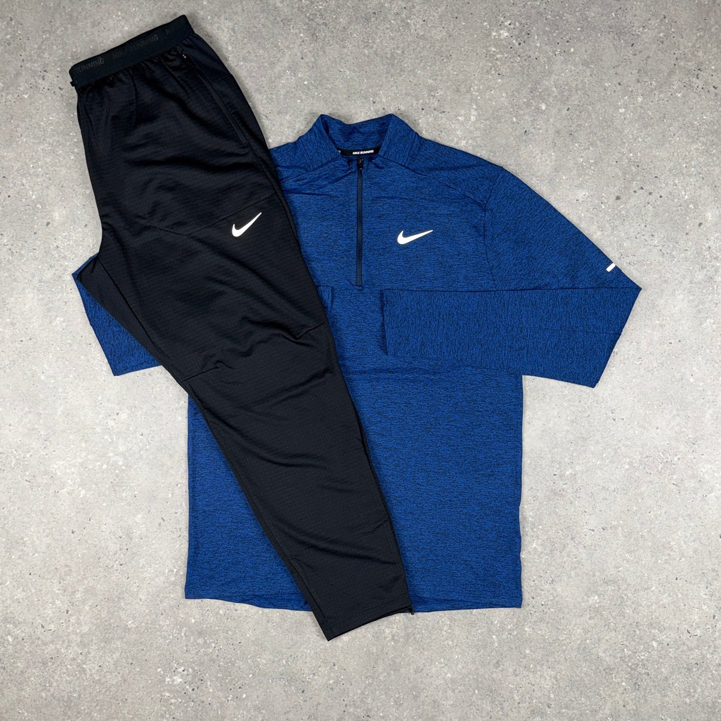 NIKE ELEMENT 1/4 ZIP BLACK & BLACK PHENOM PANTS SET