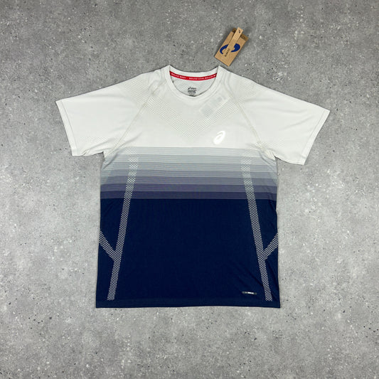 ASICS SEAMLESS T-SHIRT BIRCH/BLUE