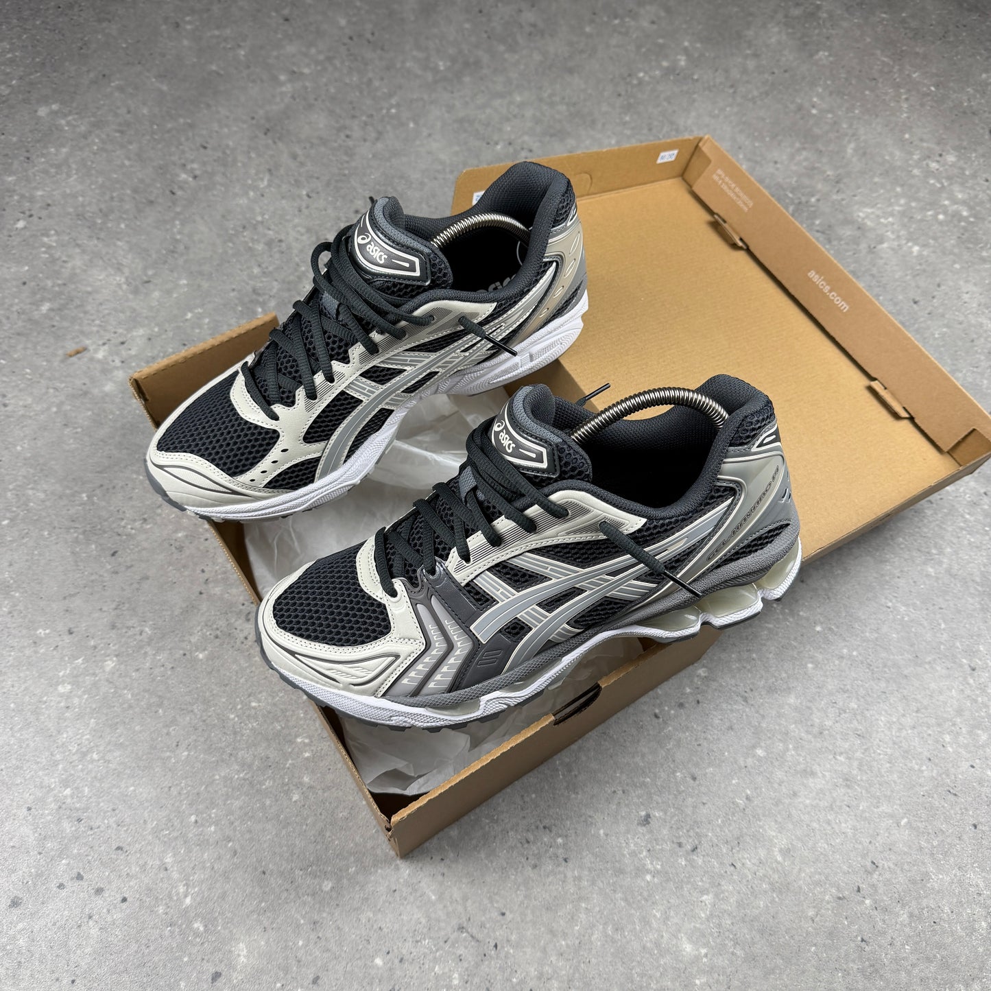 ASICS KAYANO 14s OBSIDIAN CEMENT GREY