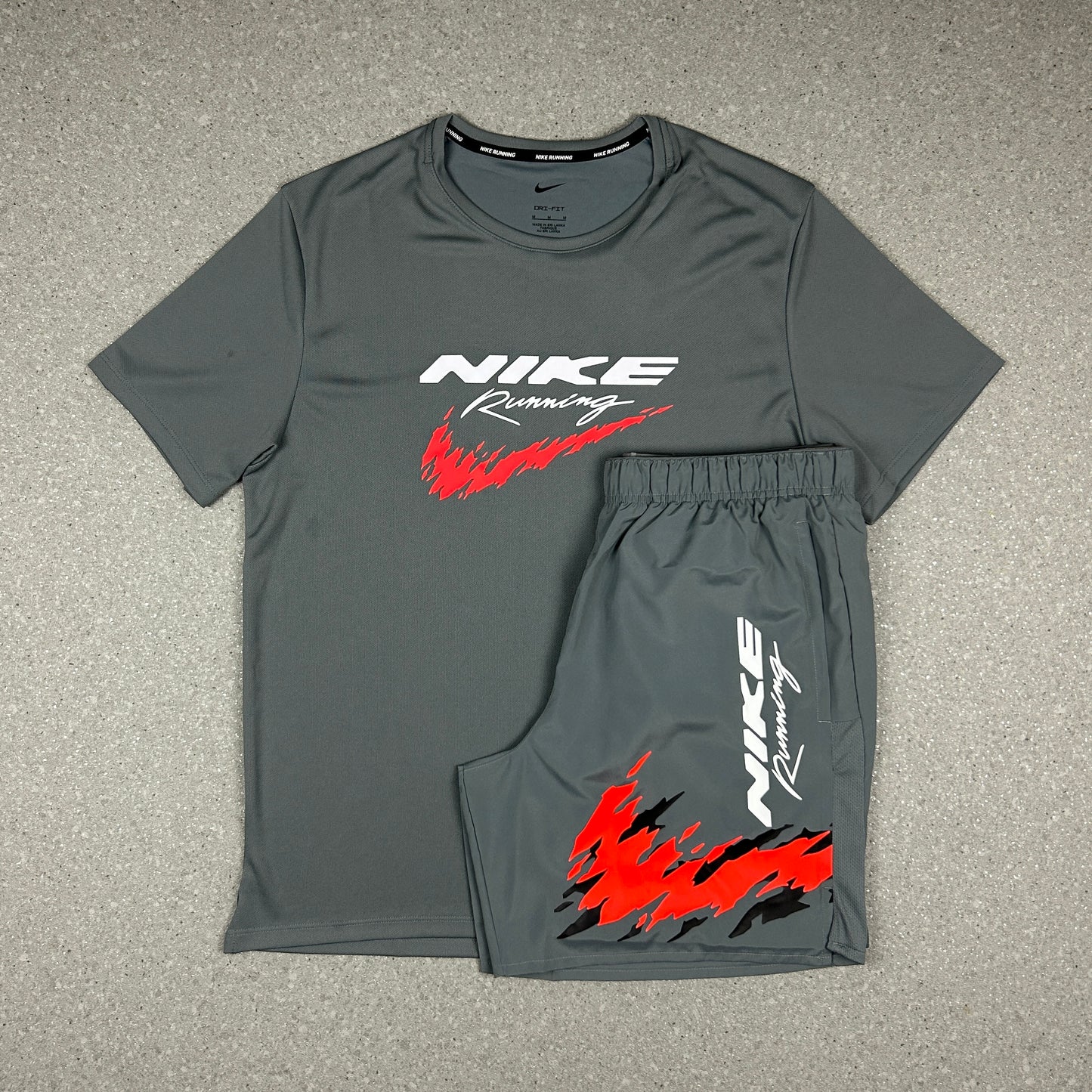 NIKE HBR MILER SET GREY/CRIMSON