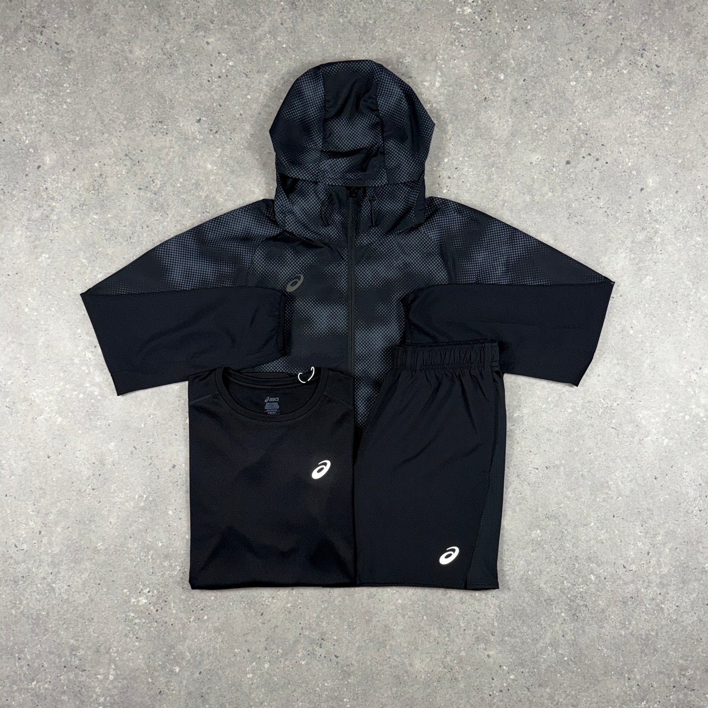 ASICS WATERPROOF CAMO WINDRUNNER BUNDLE BLACK