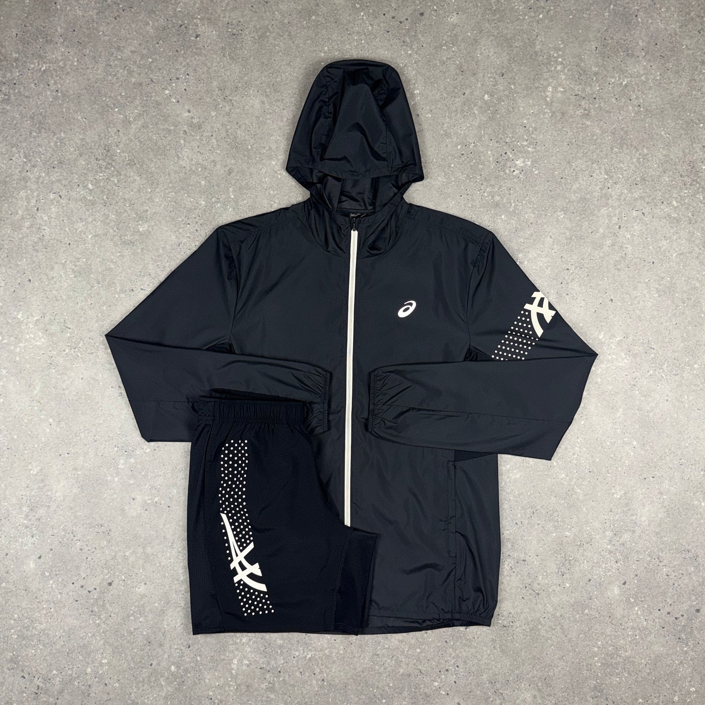 ASICS ICON JACKET SHORTS SET BLACK