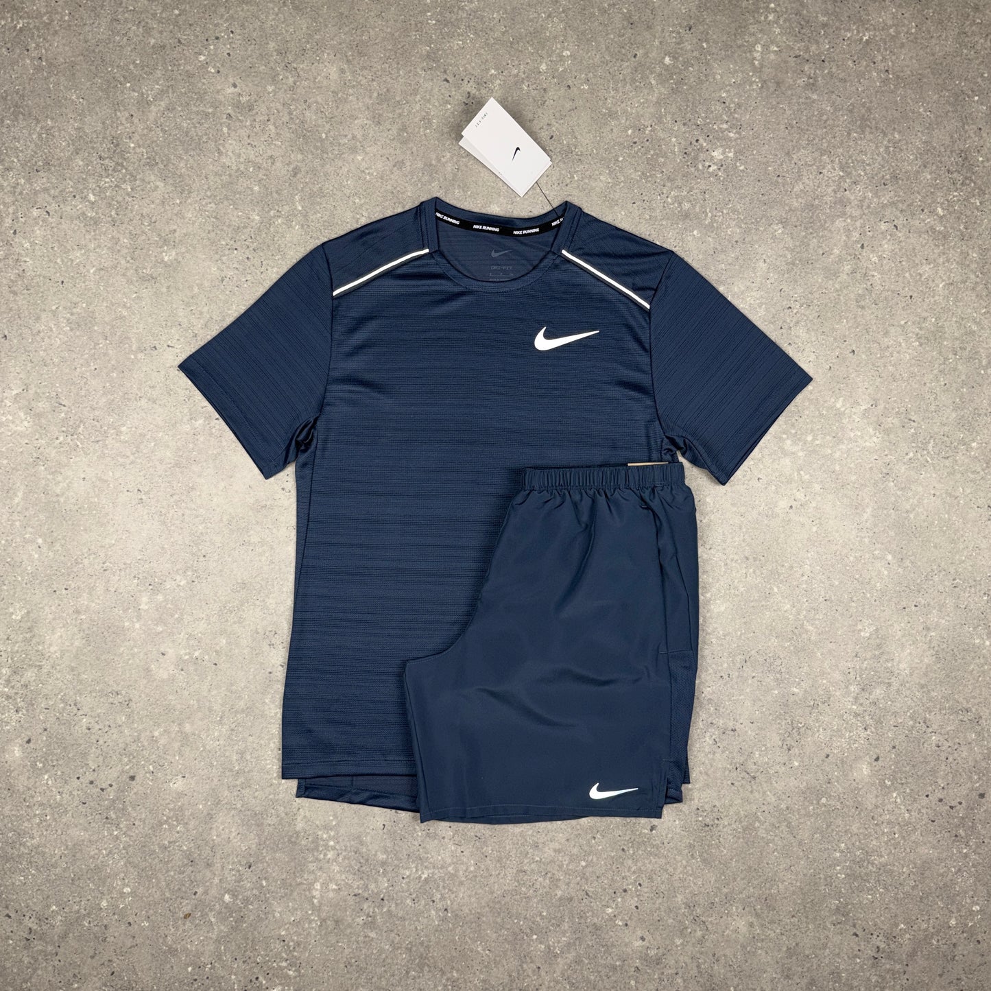 NIKE MILER T-SHIRT SHORTS SET THUNDER BLUE