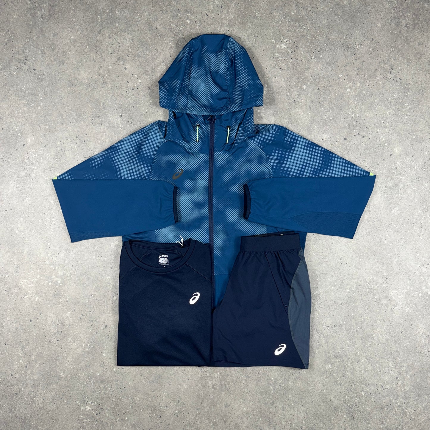 ASICS WATERPROOF CAMO WINDRUNNER BUNDLE NAVY
