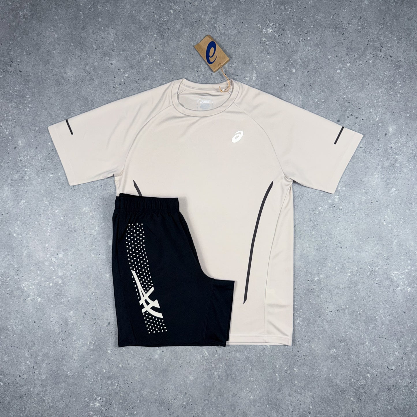 ASICS CURVE T-SHIRT SHORTS SET BIRCH/BLACK