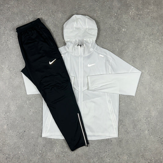 NIKE UV WINDRUNNER WHITE & NIKE PHENOM ELITE BOTTOMS BLACK SET