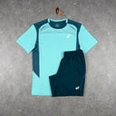 ASICS CURVED SEAM T-SHIRT SHORTS SET MINT/SAXON GREEN