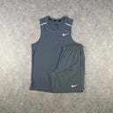 NIKE MILER VEST SHORTS SET GREY