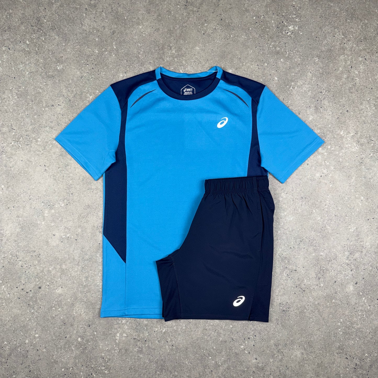 ASICS CURVE T-SHIRT SHORTS SET NAVY BLUE