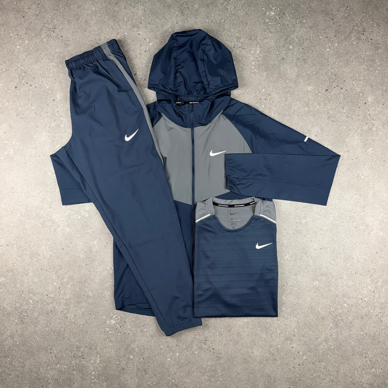 NIKE REPEL WINDRUNNER JACKET PANTS BUNDLE NAVY / GREY