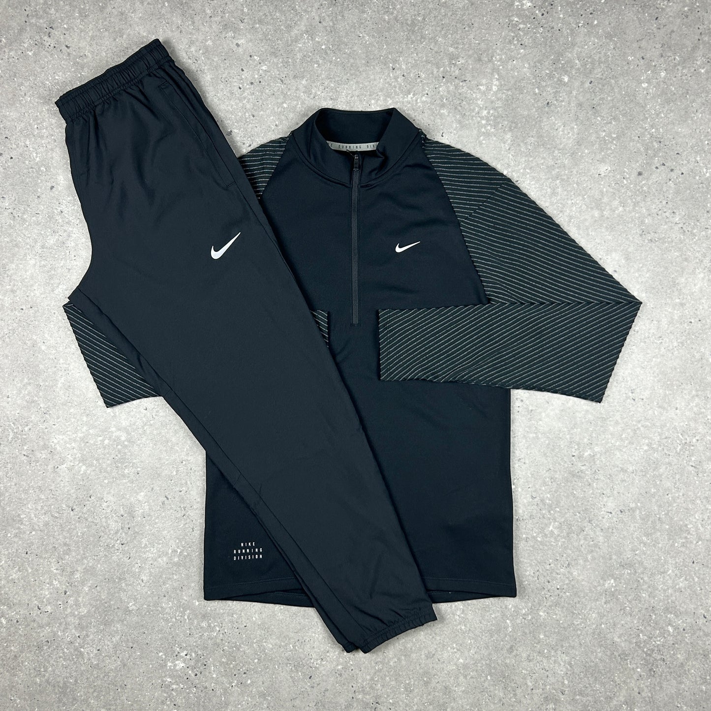 NIKE ELEMENT 1/4 ZIP SET REFLECTIVE BLACK