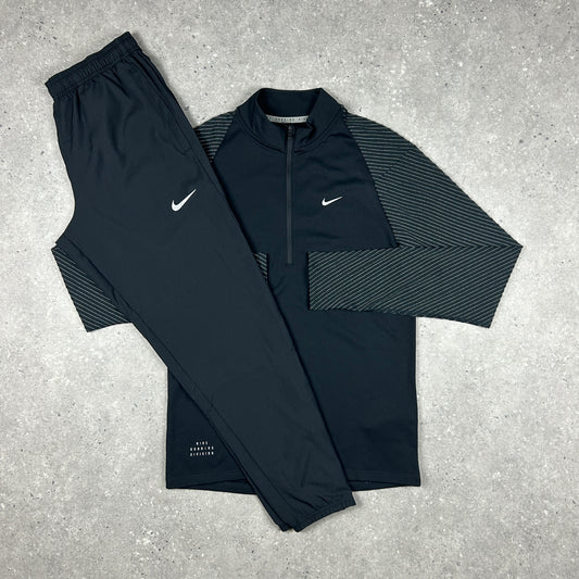 NIKE ELEMENT 1/4 ZIP SET REFLECTIVE BLACK