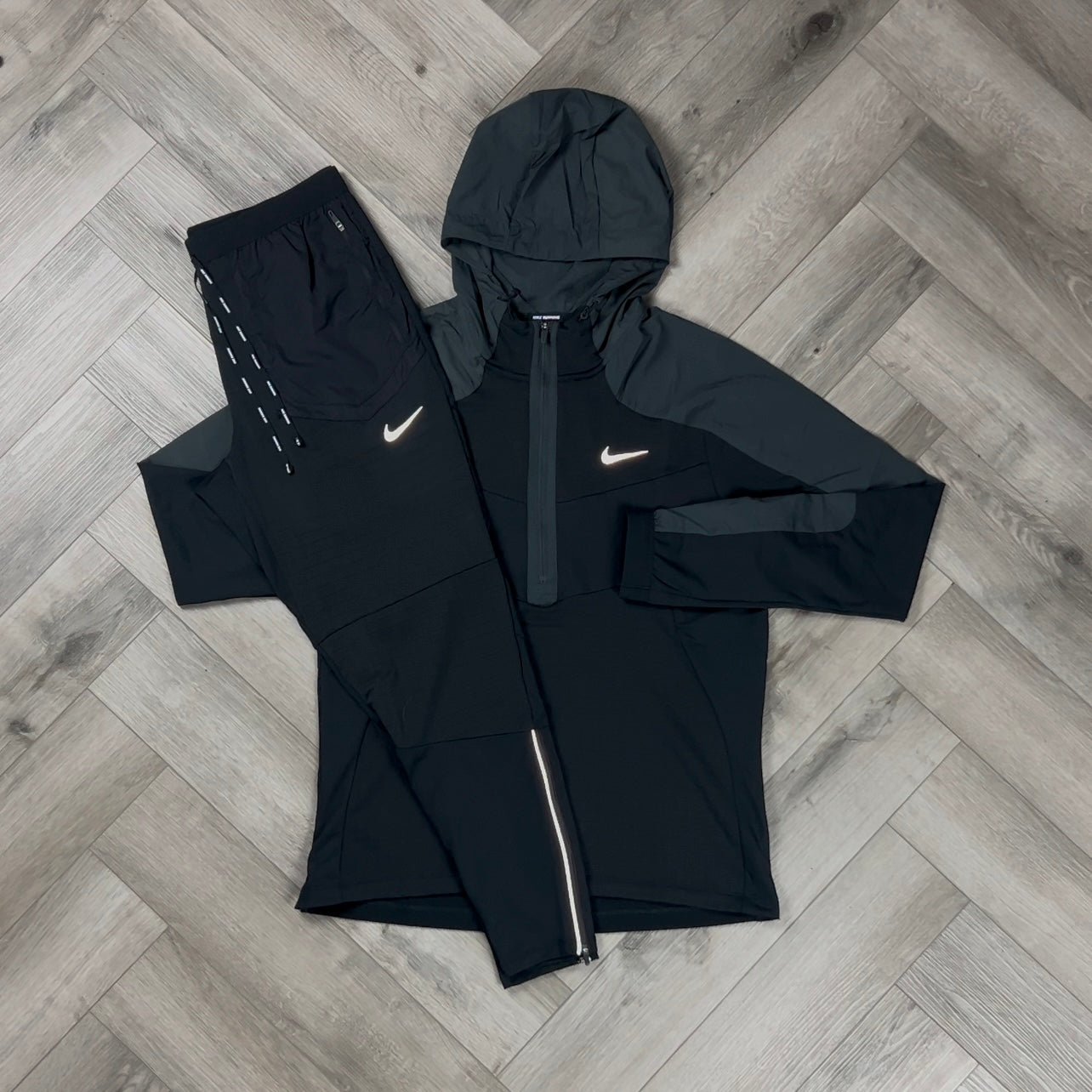 NIKE THERMAL ZIP BLACK & NIKE PHENOM BOTTOMS SET