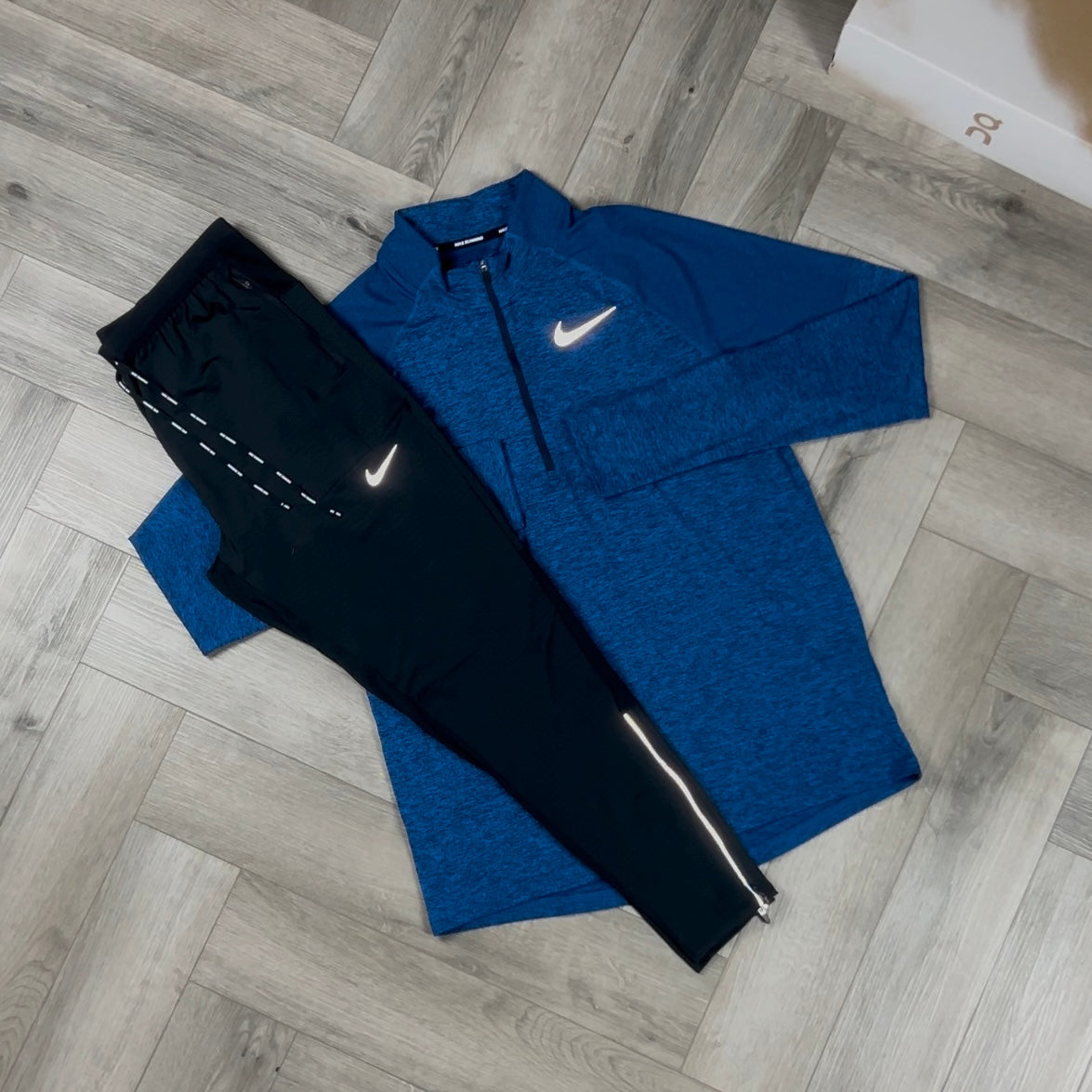 NIKE ELEMENT 1/4 ZIP BLUE & NIKE PHENOM ELITE BOTTOMS SET