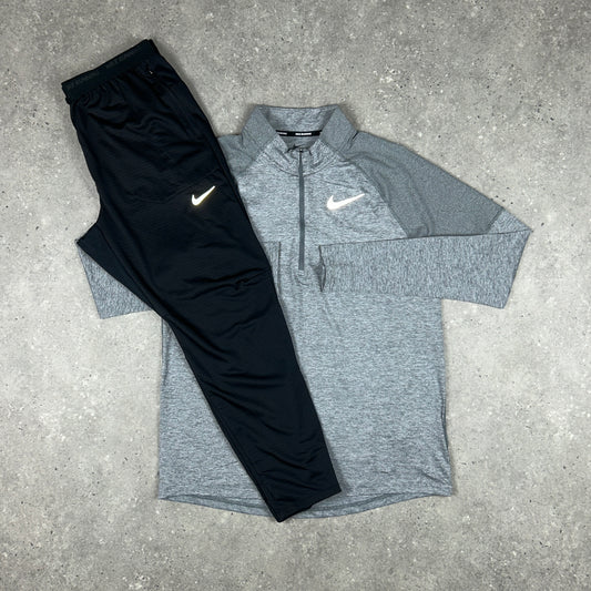NIKE ELEMENT 1/4 ZIP GREY & NIKE PHENOM ELITE BOTTOMS SET