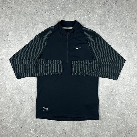 NIKE ELEMENT 1/4 ZIP REFLECTIVE BLACK