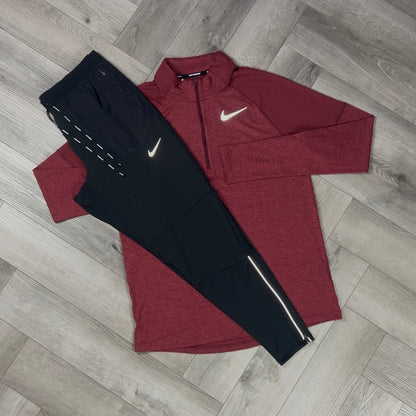 NIKE ELEMENT 1/4 ZIP RED