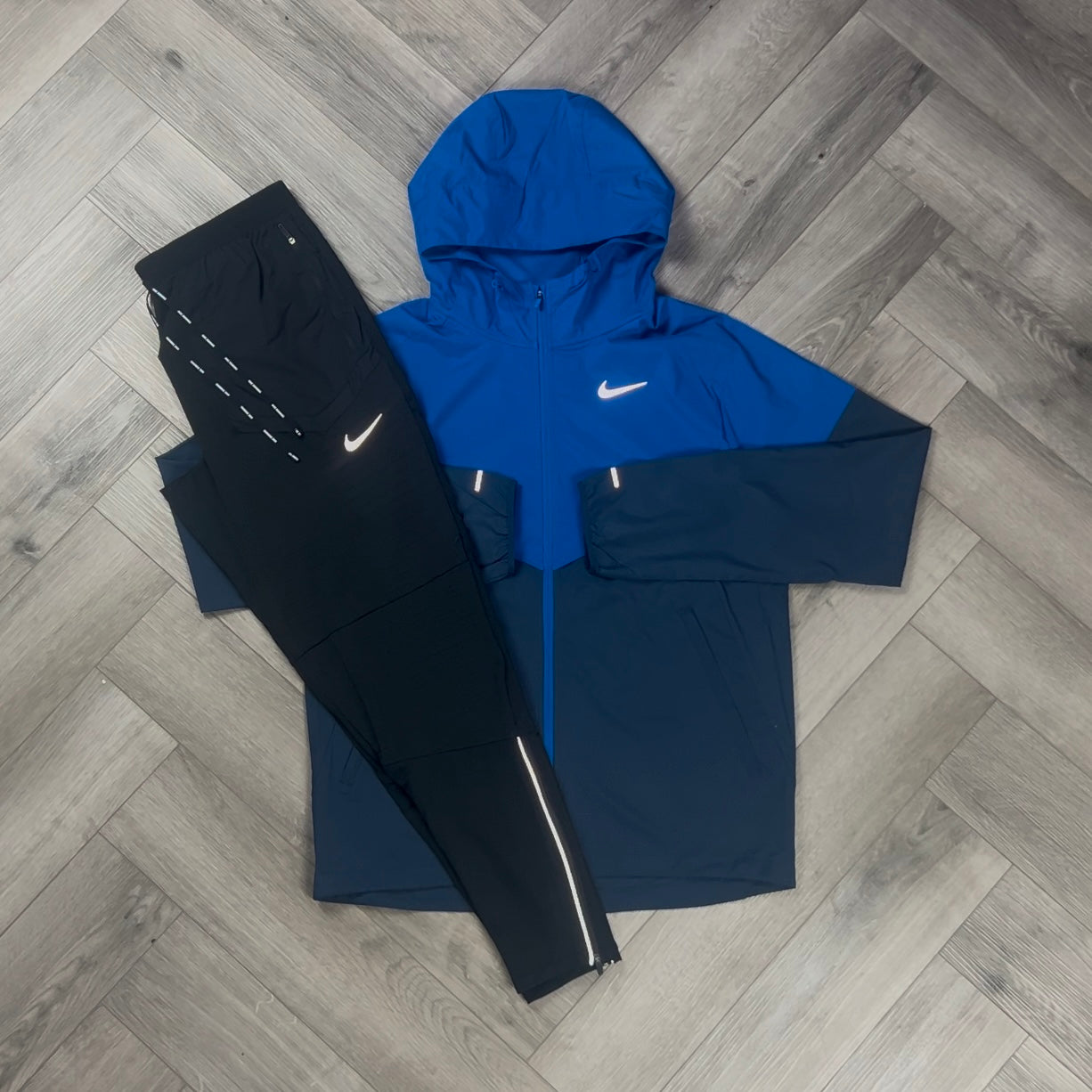 NIKE UV WINDRUNNER ROYAL BLUE  & NIKE PHENOM ELITE BOTTOMS BLACK SET