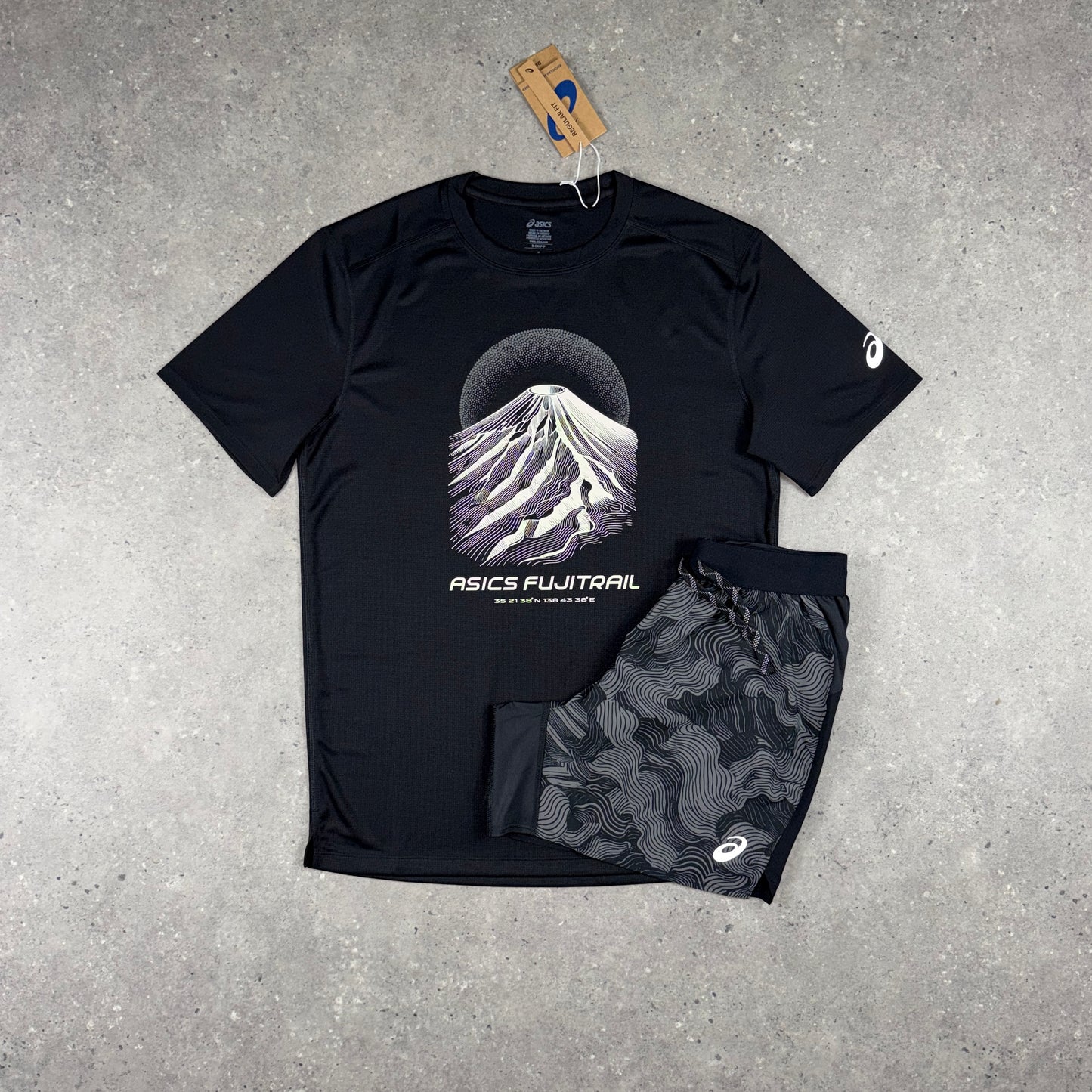 ASICS FUJITRAIL T-SHIRT SHORTS SET BLACK