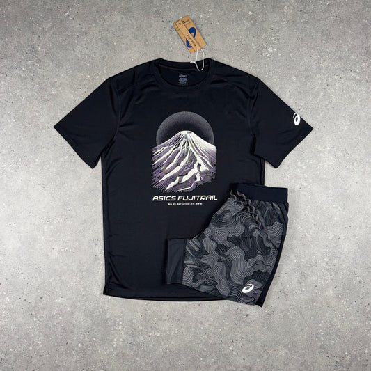ASICS FUJITRAIL T-SHIRT SHORTS SET BLACK