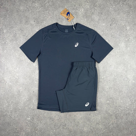 ASICS CORE T-SHIRT SHORTS SET GRAPHITE GREY