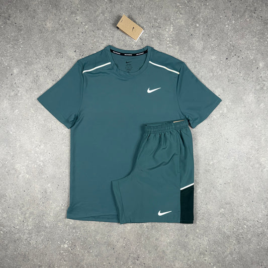 NIKE MILER T-SHIRT SHORTS SET CLAY GREEN