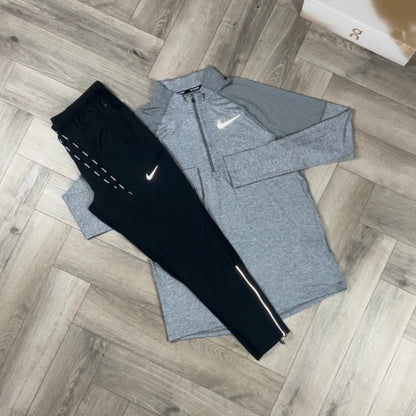 NIKE ELEMENT 1/4 ZIP GREY & NIKE PHENOM ELITE BOTTOMS SET