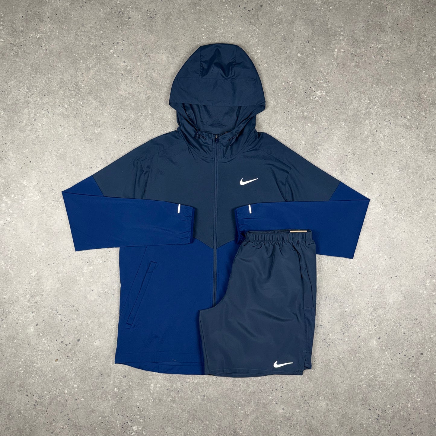 NIKE UV WINDRUNNER JACKET SHORTS SET THUNDER BLUE