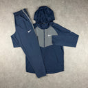 NIKE REPEL WINDRUNNER JACKET PANTS SET NAVY / GREY