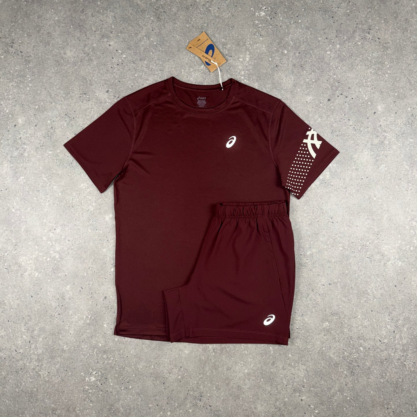 ASICS ICON T-SHIRT SHORTS SET MAROON