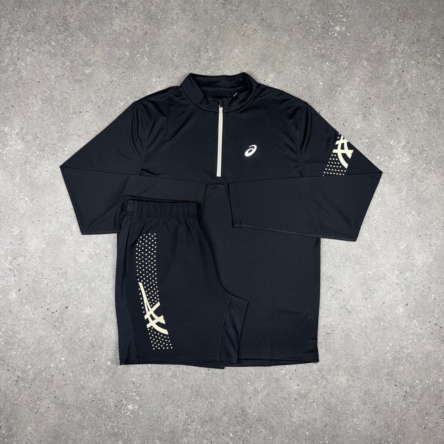 ASICS ICON 1/4 ZIP SET BLACK