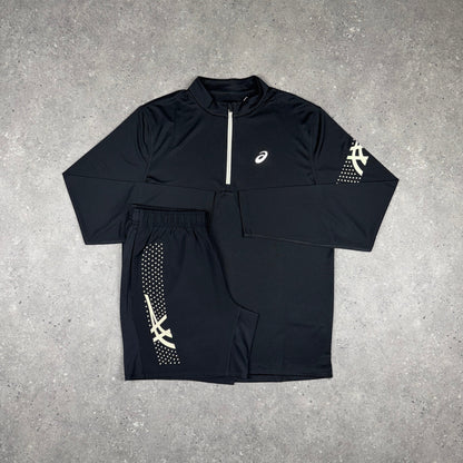 ASICS ICON 1/4 ZIP SET BLACK