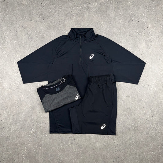 ASICS ROAD 1/4 ZIP BUNDLE BLACK