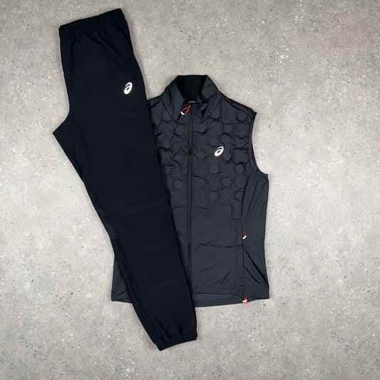 ASICS ROAD GILET PANTS SET BLACK