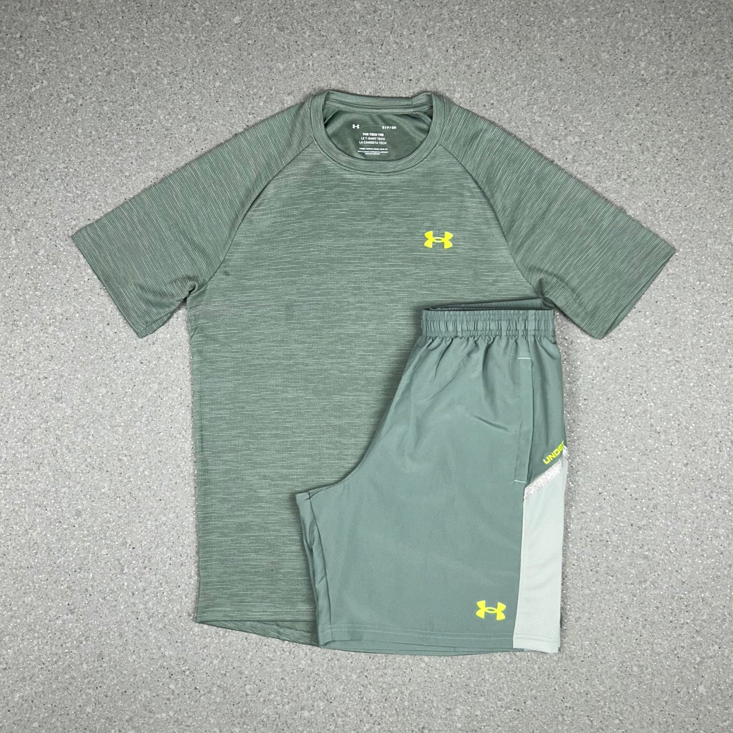 UNDER ARMOUR TECH TRI SET SILICA GREEN