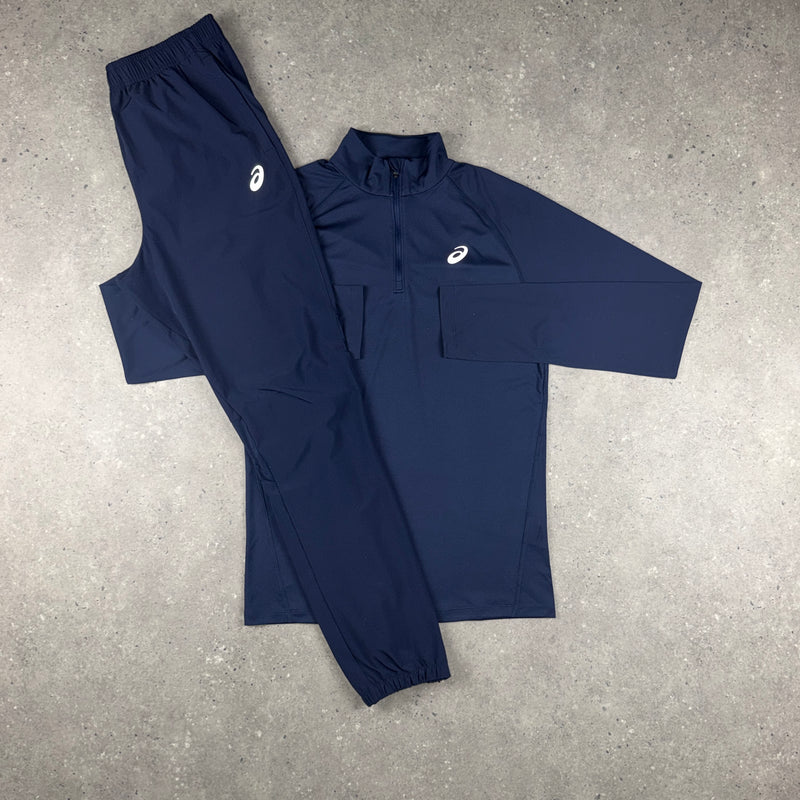 ASICS CORE 1/4 ZIP PANTS SET MIDNIGHT NAVY