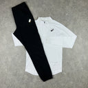ASICS COURT 1/4 ZIP WHITE & BLACK CORE PANTS SET