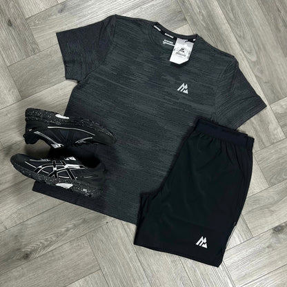 MONTIREX GLITCH SEAMLESS T-SHIRT BLACK & FLY 2.0 SHORTS