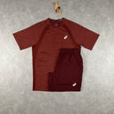 ASICS ROAD T-SHIRT SHORTS SET MAROON
