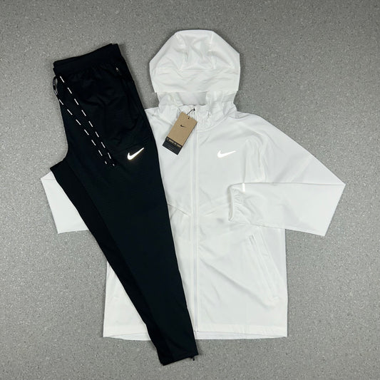 NIKE UV WINDRUNNER WHITE & NIKE PHENOM ELITE BOTTOMS BLACK SET