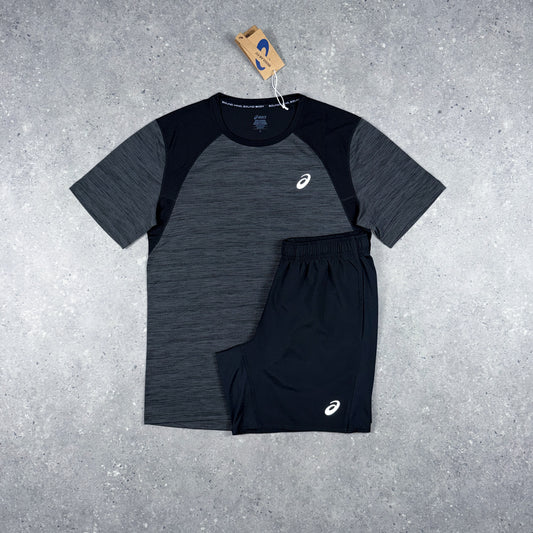 ASICS ROAD T-SHIRT SHORTS SET BLACK
