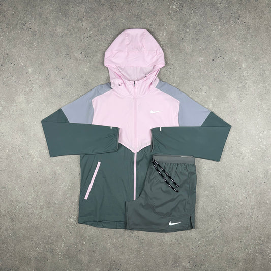 NIKE UV WINDRUNNER JACKET SHORTS SET PINK FOAM