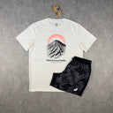 ASICS FUJITRAIL T-SHIRT SHORTS SET WHITE/BLACK