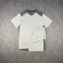 NIKE MILER T-SHIRT SHORTS SET BEIGE