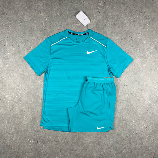 NIKE MILER T-SHIRT SHORT SET DUSTY CACTUS