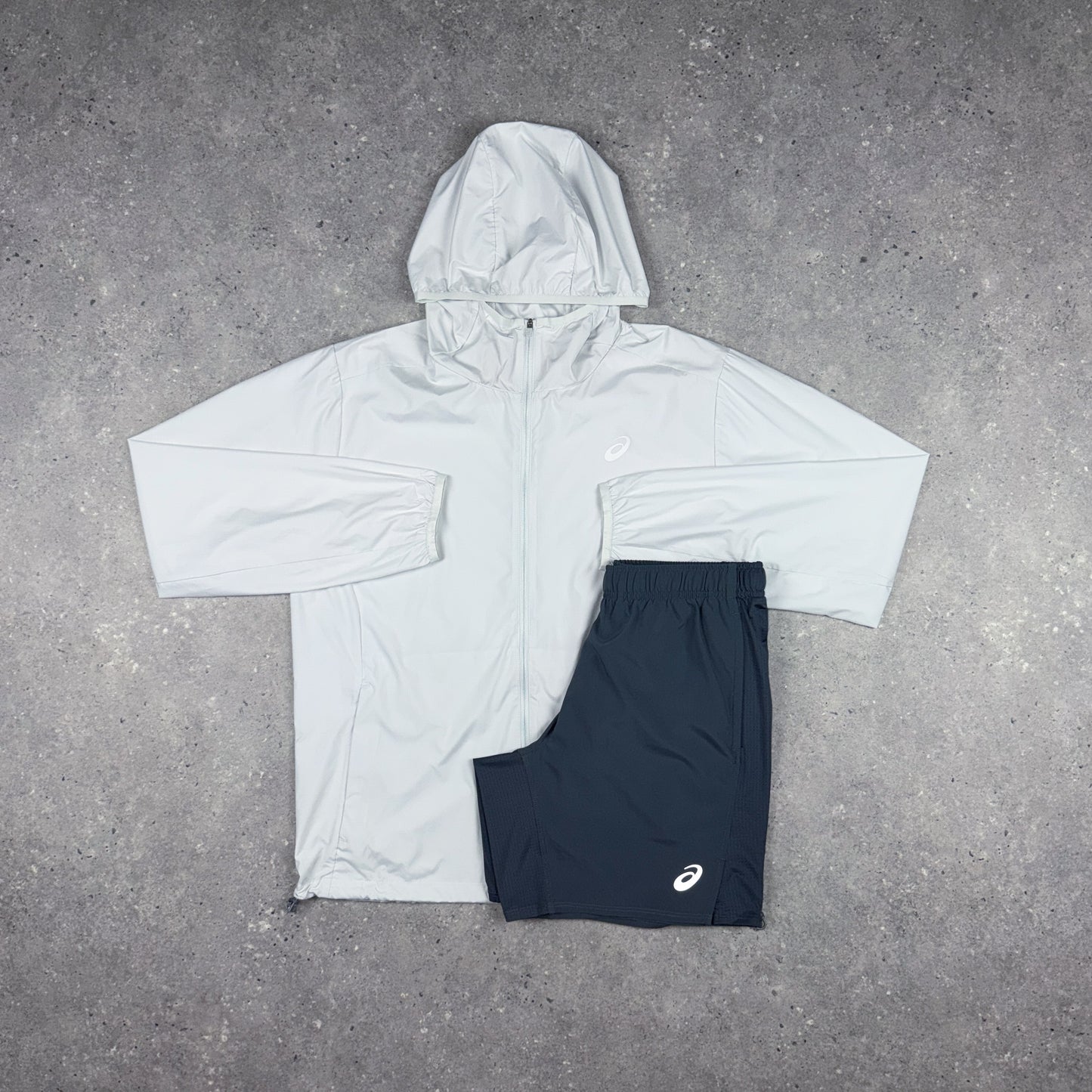 ASICS CORE JACKET SHORTS SET ICE WHITE/GREY